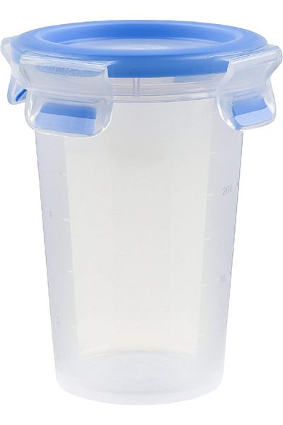 emsa 508550 Clip & Close Round Food Container – 0.35L, BPA-Free, Transparent/Blue
