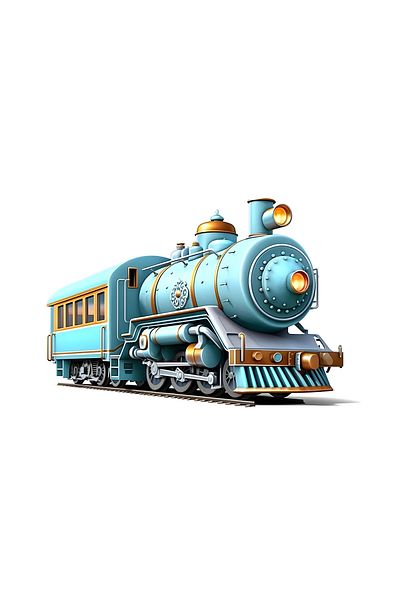 INOVATIX Set of 8 pieces, Blue Train Sticker, INOVATIX®. 6 cm