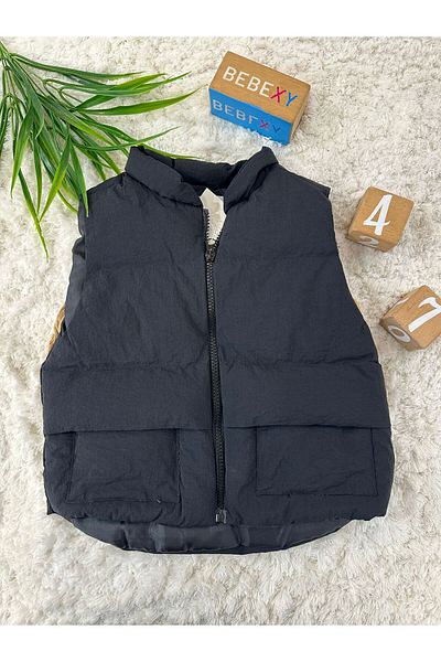 BEBEXY BUTİK Inflatable Vest Black Closed Pocket