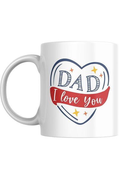 SiestaSafari Mug - Dad I Love You Heart and Banner Gift for Father