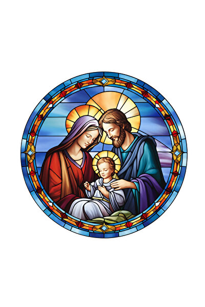 INOVATIX Set de 8 piese, autocolant vitraliu Nașterea Domnului, INOVATIX®. 6 cm