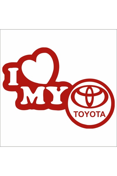 Image Sticker auto, IMAGE, I love my TOYOTA, rosu, 23 x 17 cm