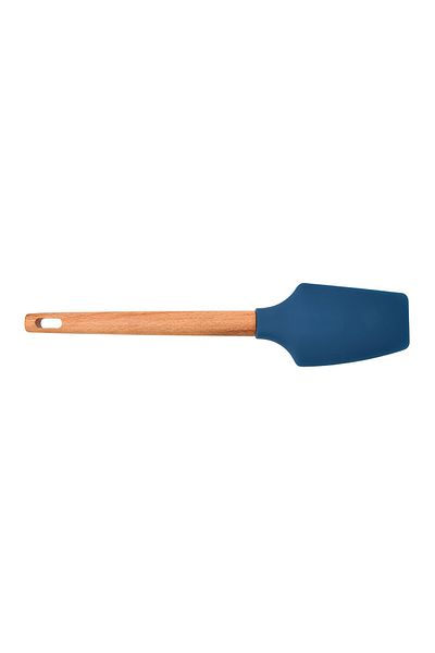 Parfait Silicone Spatula with Beech Wood Handle Brown and Navy Blue