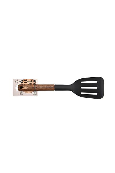 Parfait PBT Cooking Turner with Wooden Handle Black and Brown
