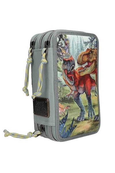Top Model Pencil case with 3 zippers equipped TopModel Dino Bite