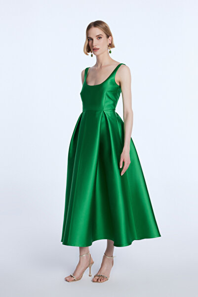 adL Mert Aslan Kolsuz Midi Boy Elbise