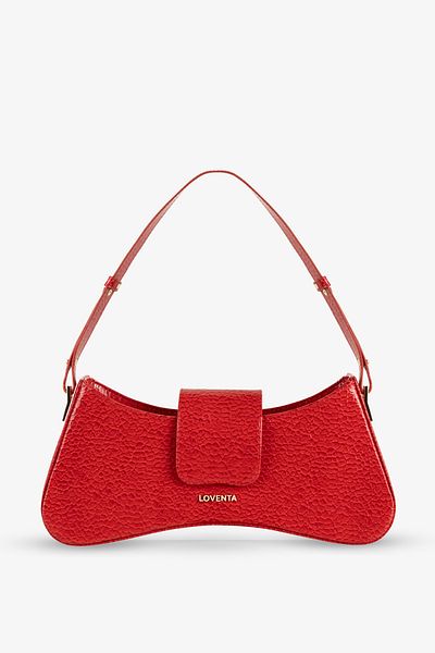 LOVENTA Adjustable Strap Shoulder Bag Greta Red