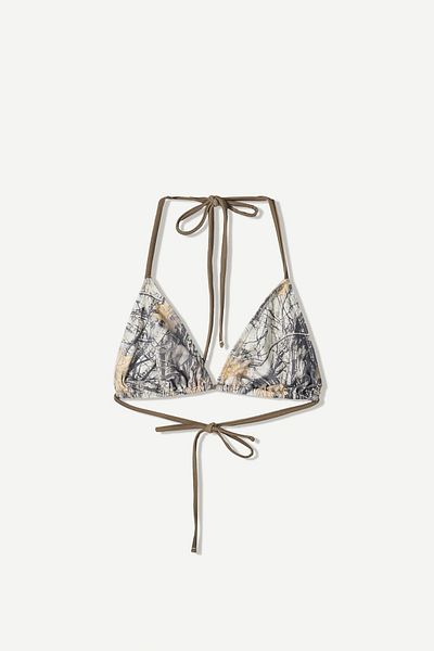 Bershka Printed bikini top