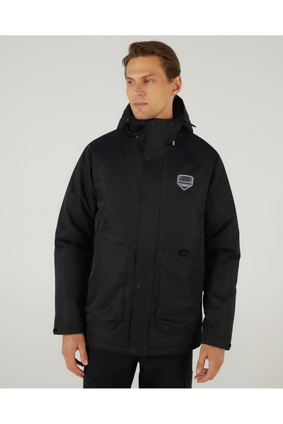 SKECHERS M Outerwear Coated Jacket Erkek SİYAH Mont S242045-001