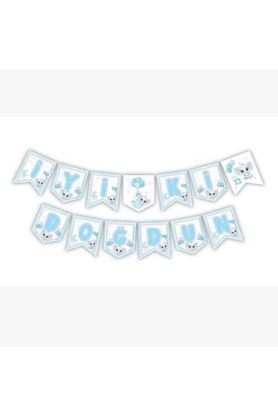 party mix Elephant Themed Happy Birthday Birthday Banner Blue