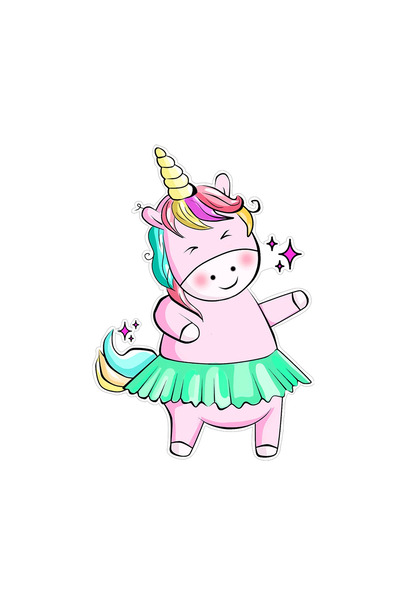 INOVATIX Set de 8 bucăți, autocolant unicorn dansator, INOVATIX®. 6 cm