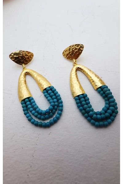 BYP Atelier Cluster Earrings Gold-Blue