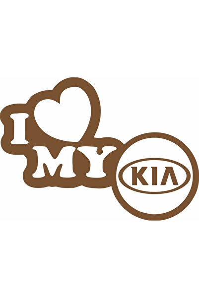 Image Sticker auto, IMAGE, I love my KIA, cupru, 23 x 17 cm