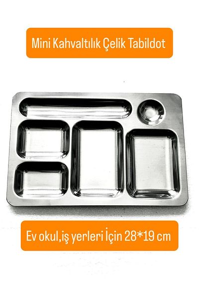 Becenhouse 1 Piece Stainless Steel Breakfast Picnic Table D'Hôte 28*19 cm Mini Metal Table D'Hôte