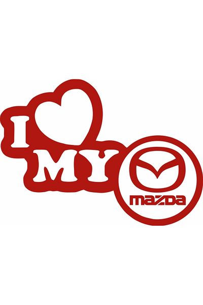Image Car sticker, IMAGE, I love my MAZDA, red, 23 x 17 cm