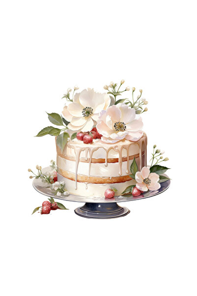 INOVATIX Set de 8 autocolante tort de nuntă cu fructe și flori, INOVATIX®. 6 cm