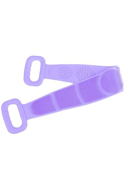 Quasar & Co. Bath body brush, Quasar & Co.®, silicone, 80 x 11 cm, shower sponge, lilac