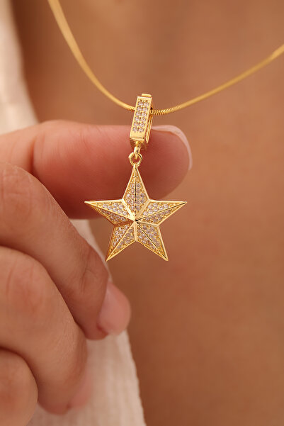 YAVUZ KUYUMCULUK 14 Ayar Altın Balık Sırtı Zincir Yıldız Kolye