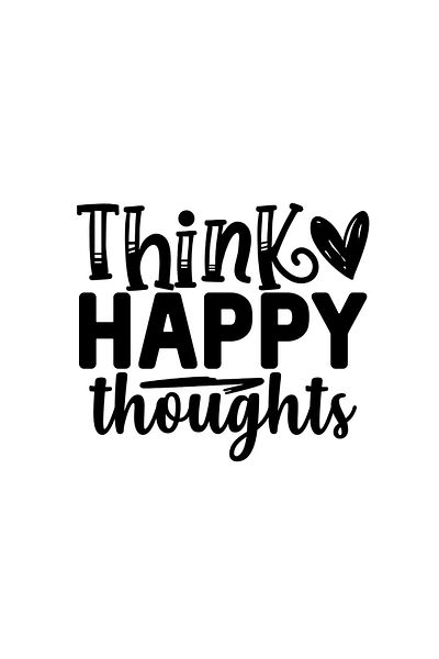 INOVATIX Set of 8 pieces, Sticker Think happy thoughts heart, INOVATIX®. 6 cm