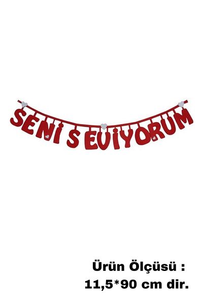 Baloncu Dede Felt I Love You Banner Lover Special Day Birthday Marriage Proposal Year Anniversary Ornament Supplies