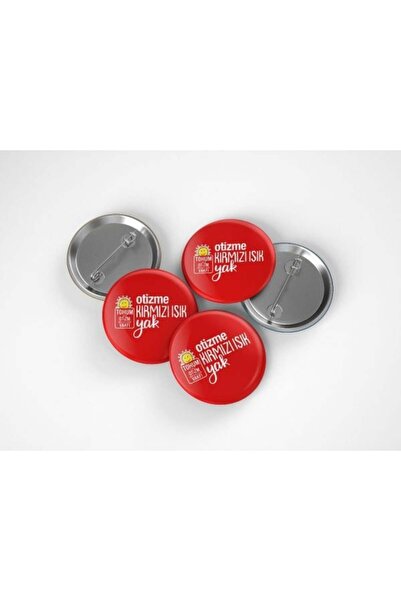 Tohum Otizm Vakfı Otizme Kırmızı Işık Yak Buton Rozet