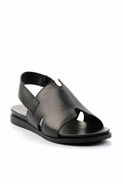 Bambi Černé kožené dámské sandály K05724660003