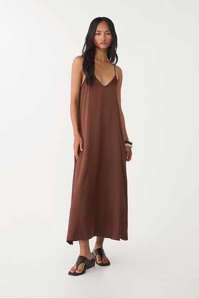 Stradivarius Long flowing satin dress