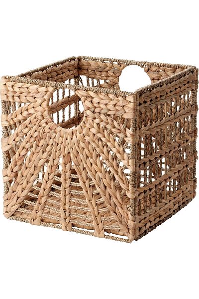 Bahçem Decorative Natural Water Hyacinth/Seagrass Wicker Basket 32X32X32Cm