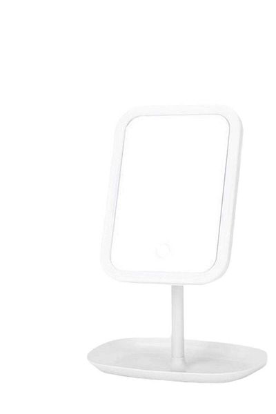 huitich Adjustable LED Makeup Mirror with Storage Tray White