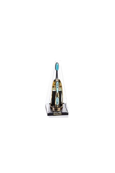 One Gold 24k Gold Plated Toothbrush, 3 Blue Refills, Made In Italy, Limited Edition