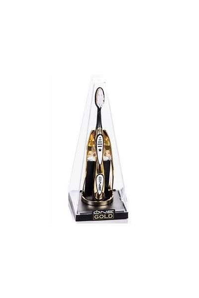 One Gold 24k Gold Plated Toothbrush, 3 White Refills, Made In Italy, Limited Edition