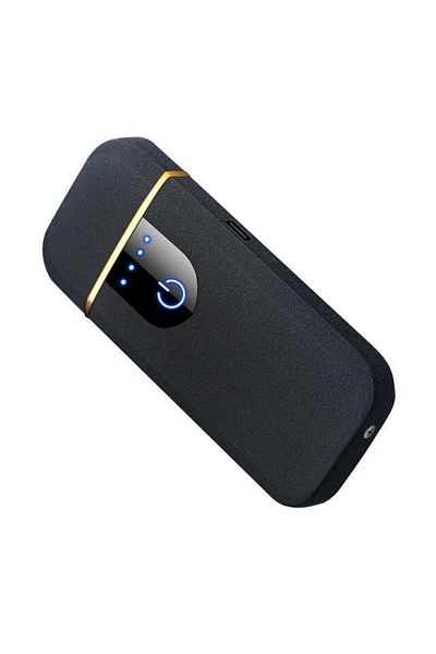 OEM Brichetă electrică, indicator baterie, activare tactilă, rezistentă la vânt, reîncărcabilă prin USB, neagră