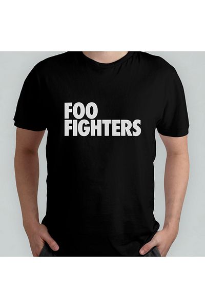 Pixxa Foo Fighters Unisex 100% Cotton Crew Neck T-Shirt Model 3