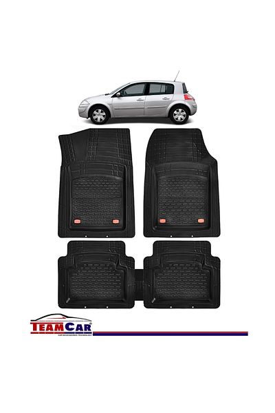 TEAMCAR ® Tray Type Car Mats Compatible with Renault Megane II (2002–2009) - Hatchback
