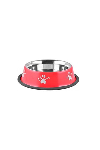 Magic Home Bowl, For Dog, Cat, Round, Stainless Steel, Red, 2000 Ml, 33 Cm,