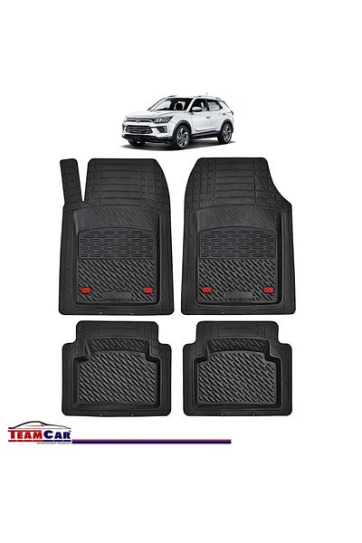 TEAMCAR ® Car Mats Tray Type Compatible Ssangyong Korando C300 (2019 ) Black Durable Material