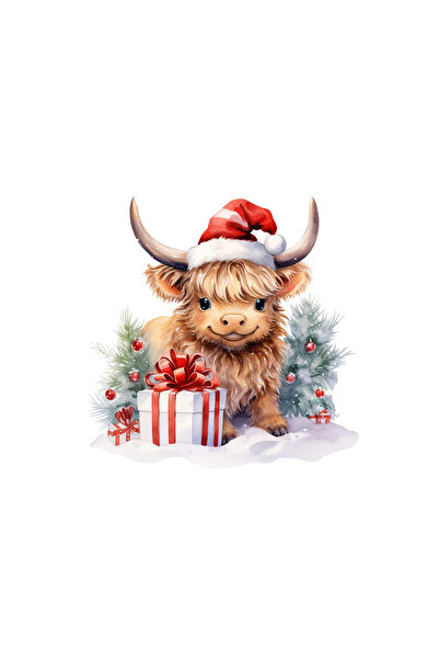 INOVATIX Set de 8 bucăți, autocolant cu taur de Crăciun, INOVATIX®. 6 cm