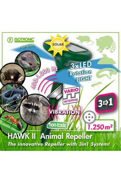 İsotronic Solar ultrasonic device for outdoors, against moles or other pests Isotronic HAWK 2, 3 in1