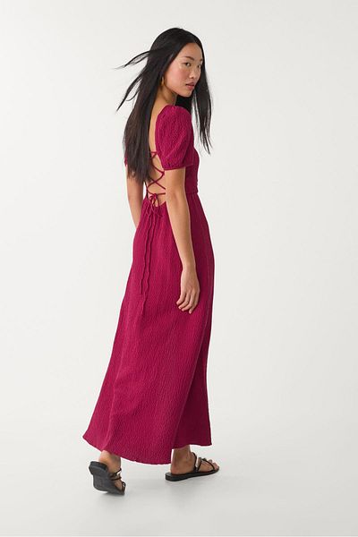 Stradivarius Loose-fitting maxi dress with criss-cross back