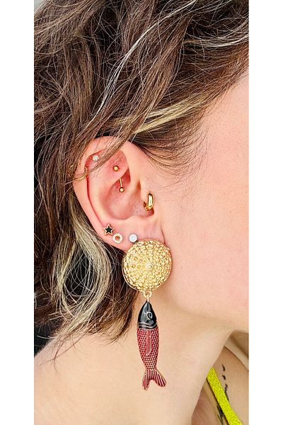 Markiz Takı Brand Fish Hoop Earrings