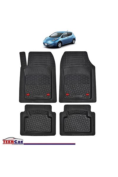 TEAMCAR Covorașe auto tip tavă compatibile cu Nissan Leaf ZE0 (2010–2017), negre, material durabil