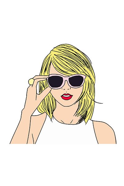 INOVATIX Set de 8 autocolante Taylor Swift cu ochelari, INOVATIX®. 6 cm