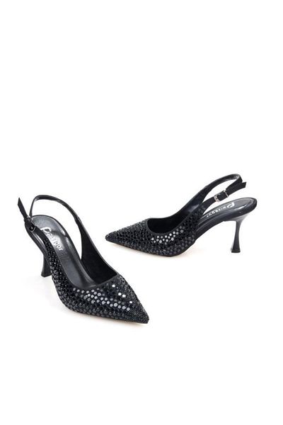 PİSAGOR Pisagor Ps-32150 Women's 7 cm Open Back Evening Dress Stiletto Shoes