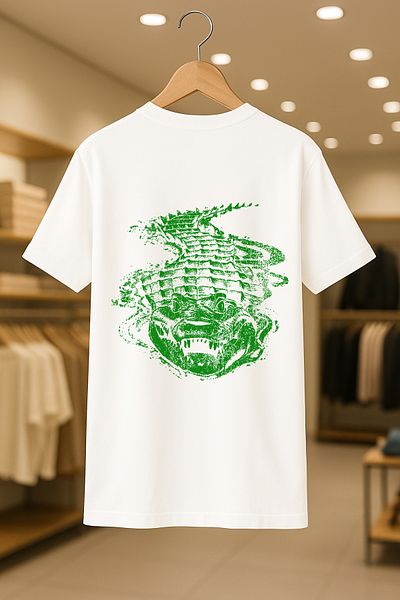 CC STORE Vetements Crocodile Printed Oversize Unisex 100% Cotton Breathable Thick Fabric T-Shirt