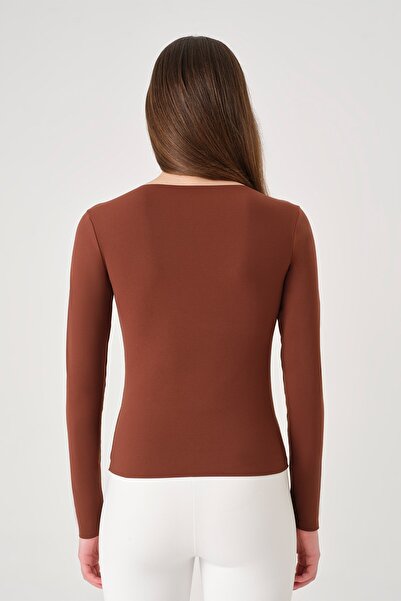 UP&FIT Long Crop Push up Light Brown