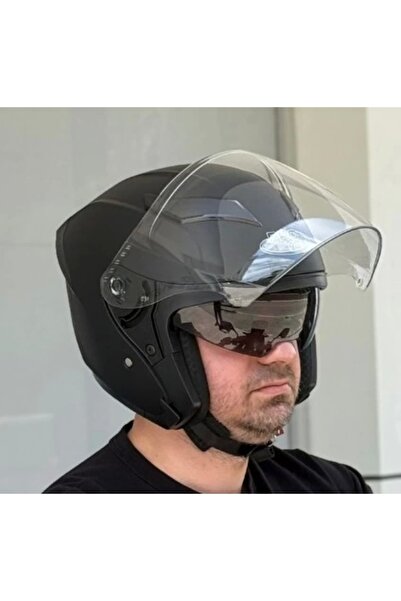 MTS PROYOU YARIM KASK MAT SİYAH (GÜNEŞ VİZÖRLÜ)