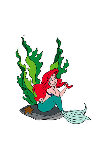 INOVATIX Set de 8 piese, Autocolant Mica Sirenă Ariel printre alge marine, IN...