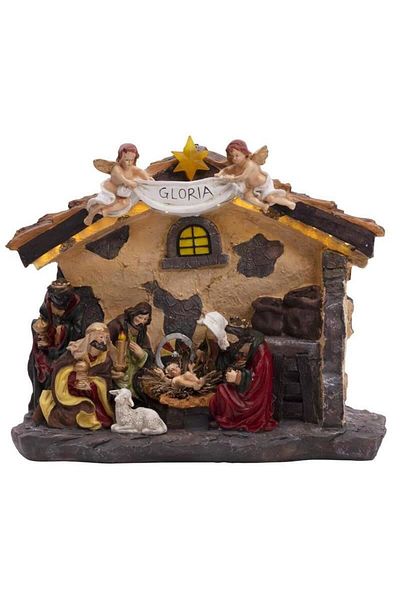 Strend Pro Christmas decoration, Bethlehem, polyresin, LED, 3xAA, 36x15x29 cm
