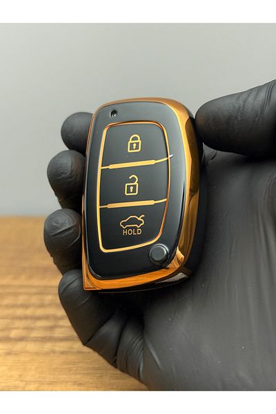 Luxe Aksesuarr Hyundai Tucson-Elentra Smart 3 Button Silicone Key Controller Protection Case – Black Color