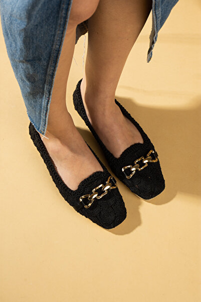 WMİLANO Γυναικείες μπαλαρίνες με μαύρη πόρπη με κέντημα ελαφριά άνετη σόλα Κο...